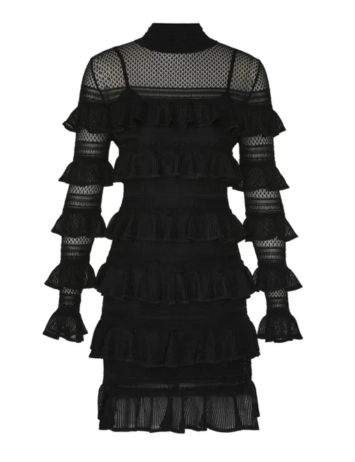 Crush High Neck Frilled Mini