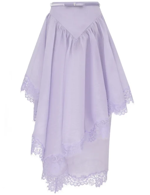 Crush Lace Trim Skirt