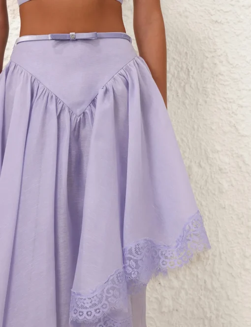Crush Lace Trim Skirt