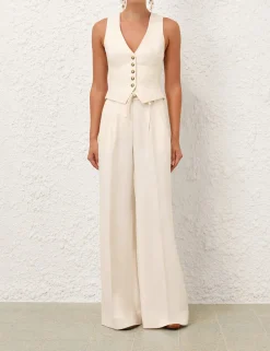 Crush Linen Wide Leg Pant