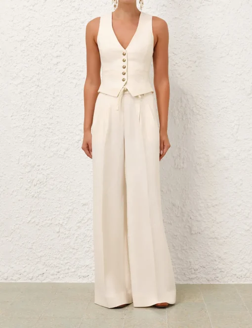 Crush Linen Wide Leg Pant