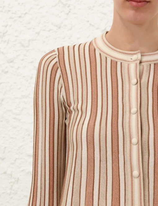 Crush Metallic Stripe Cardigan