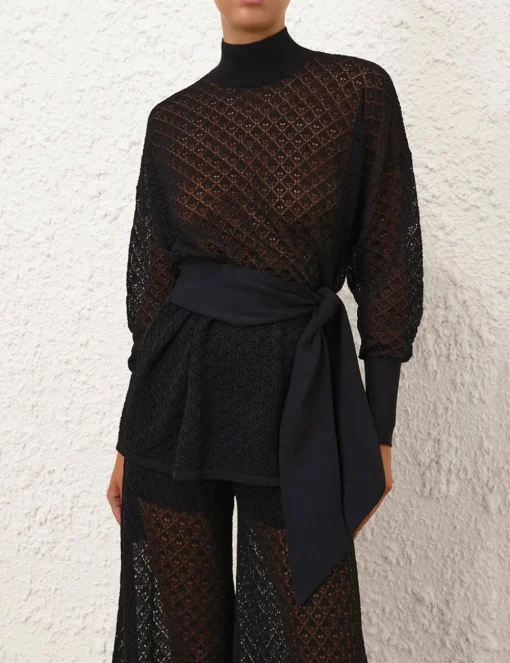 Crush Pointelle Batwing Top