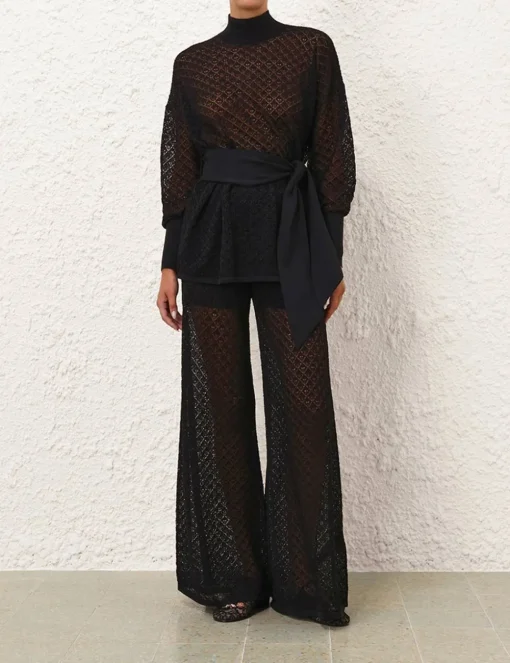 Crush Pointelle Palazzo Pant