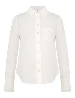 Crush Ramie Embroidered Shirt