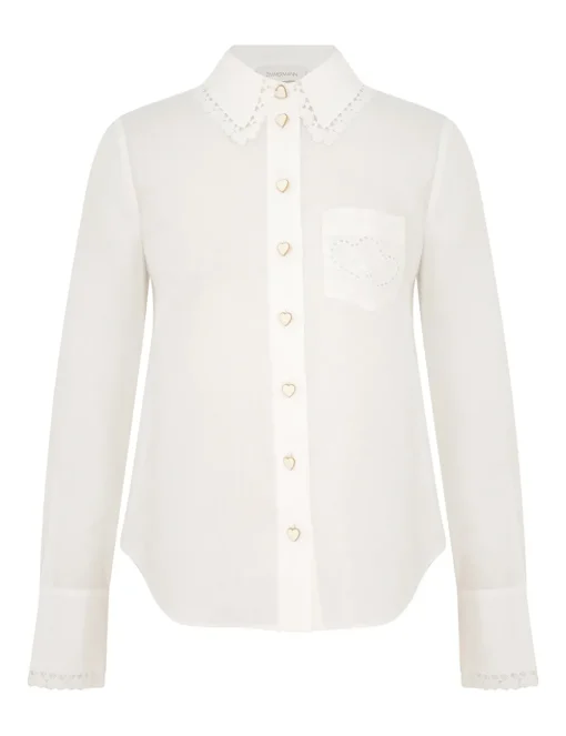 Crush Ramie Embroidered Shirt