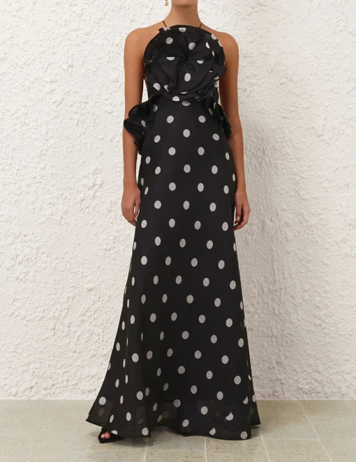 Crush Ruffle Halter Maxi Dress