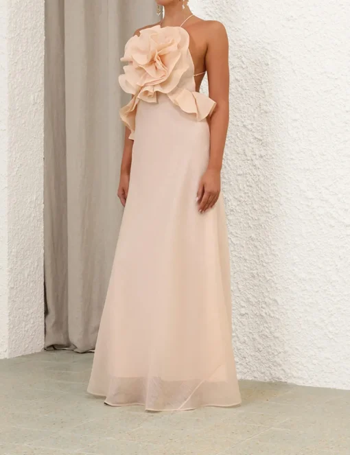 Crush Ruffle Halter Maxi Dress