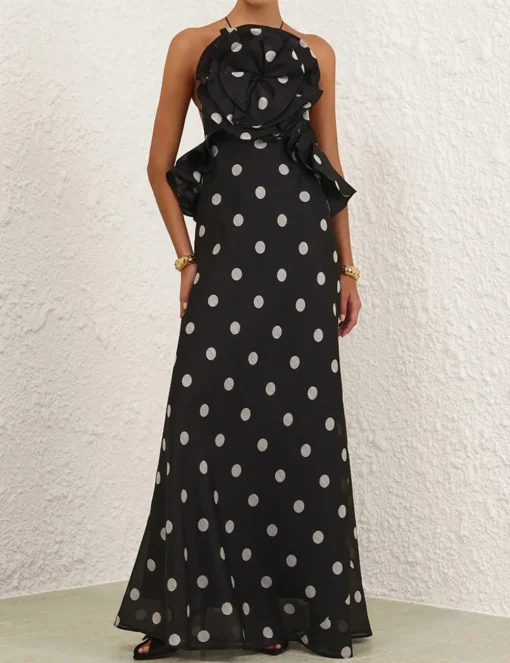 Crush Ruffle Halter Maxi Dress