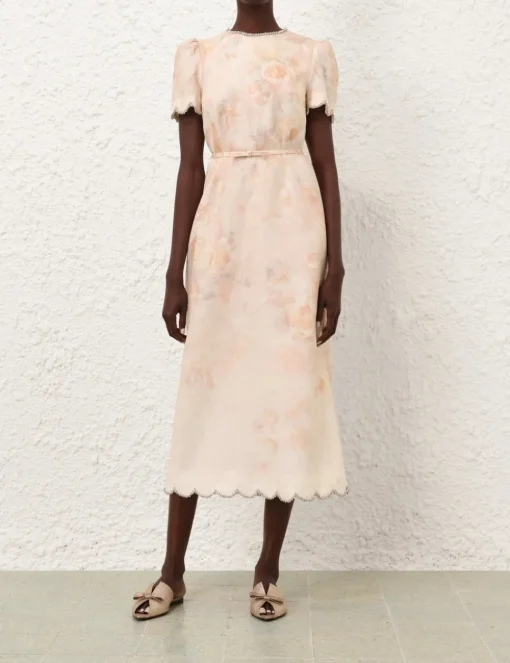 Crush Scalloped Midi Dress