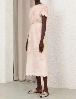 Crush Scalloped Midi Dress