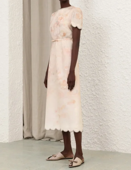 Crush Scalloped Midi Dress
