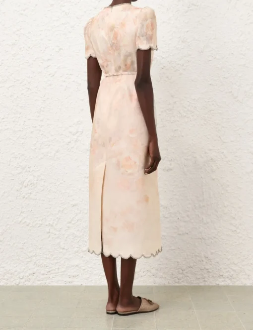 Crush Scalloped Midi Dress