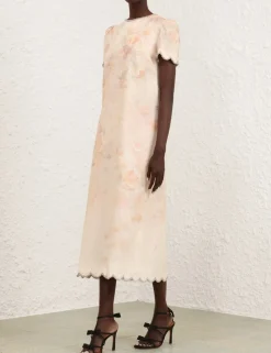 Crush Scalloped Midi Dress