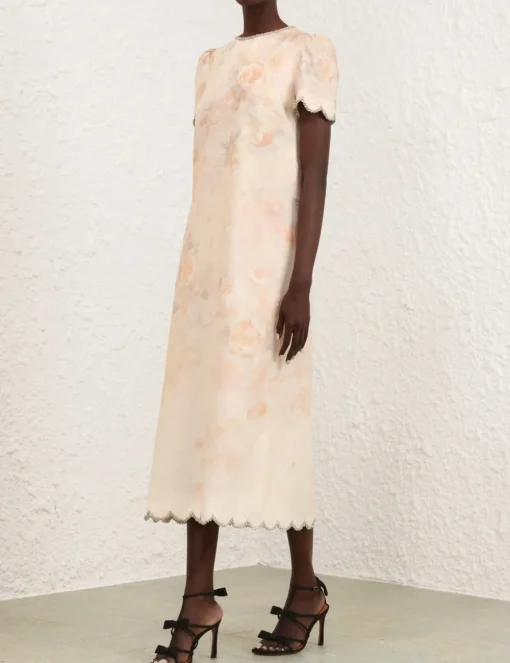 Crush Scalloped Midi Dress