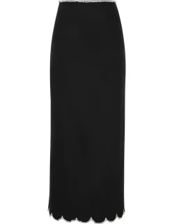 Crush Scalloped Midi Skirt