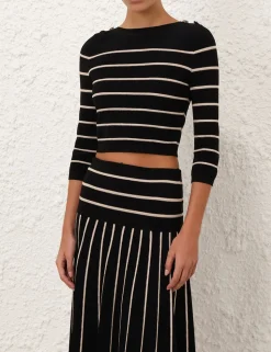 Crush Stripe Cropped Top