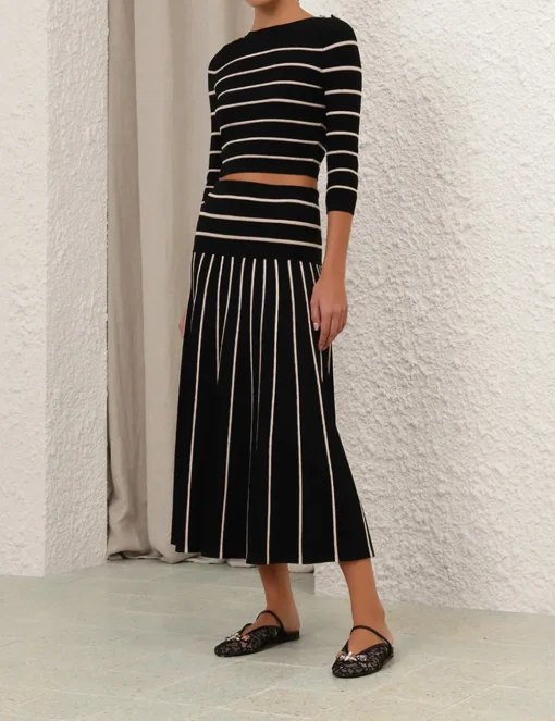 Crush Stripe Cropped Top