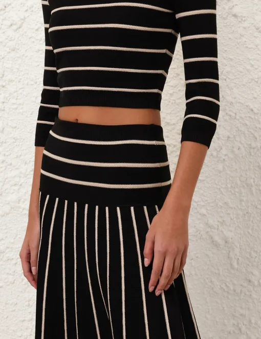 Crush Stripe Cropped Top