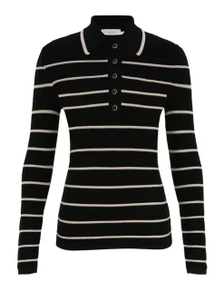 Crush Stripe Long Sleeve Polo
