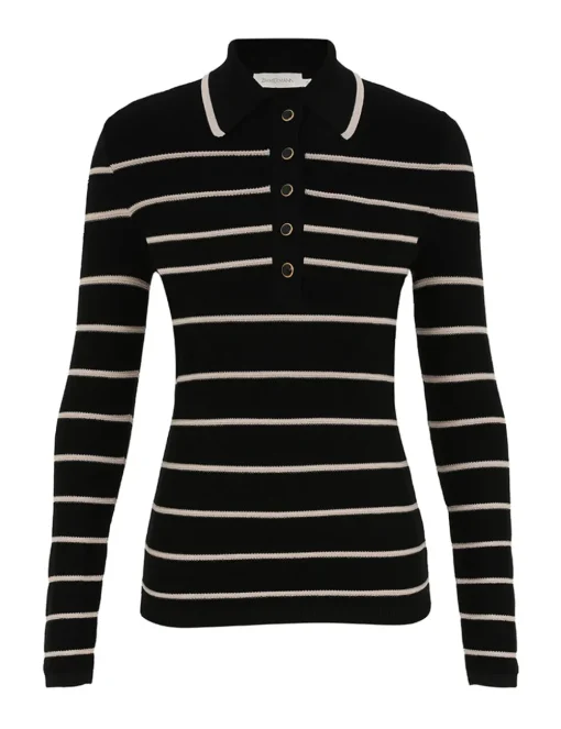Crush Stripe Long Sleeve Polo