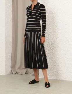 Crush Stripe Long Sleeve Polo