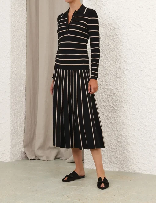 Crush Stripe Long Sleeve Polo
