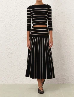 Crush Stripe Midi Skirt