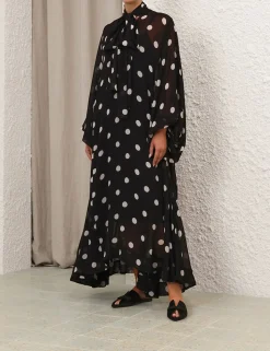 Crush Tie Neck Billow Dress