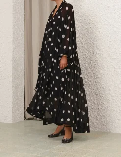 Crush Tie Neck Billow Dress