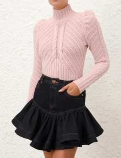 Crush Turtleneck Cable Sweater