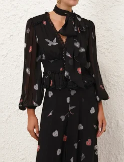 Crush V Neck Lace Blouse
