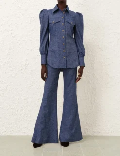 Eden Chambray Flare Pant