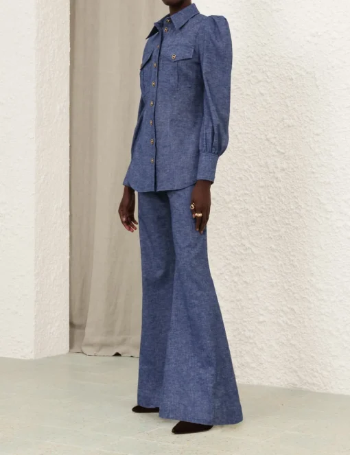 Eden Chambray Flare Pant