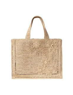 Floral Raffia Tote