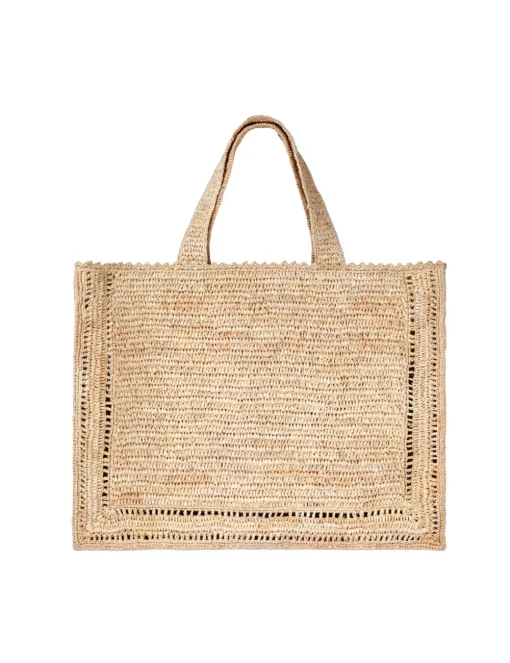 Floral Raffia Tote