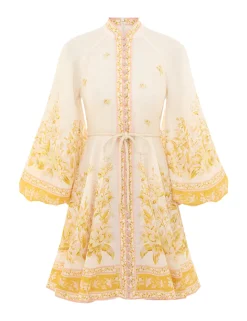 Golden Buttoned Mini Dress
