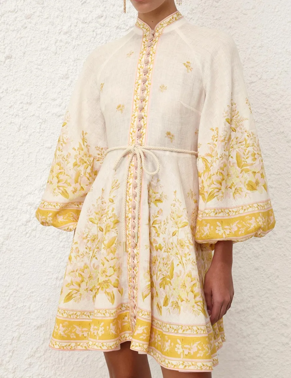 Golden Buttoned Mini Dress