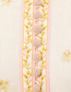 Golden Buttoned Mini Dress