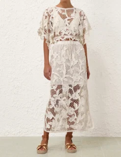 Golden Crochet Lace Skirt