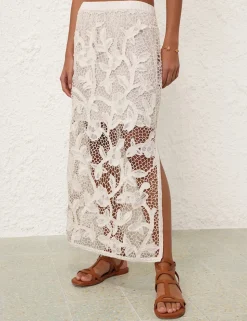 Golden Crochet Lace Skirt