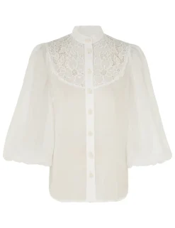 Golden Embroidered Yoke Blouse