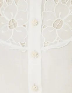 Golden Embroidered Yoke Blouse