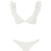 Golden Embroidery Frill Bikini