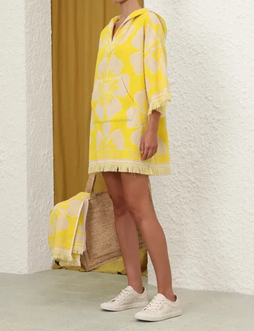 Golden Hooded Towel Mini Dress