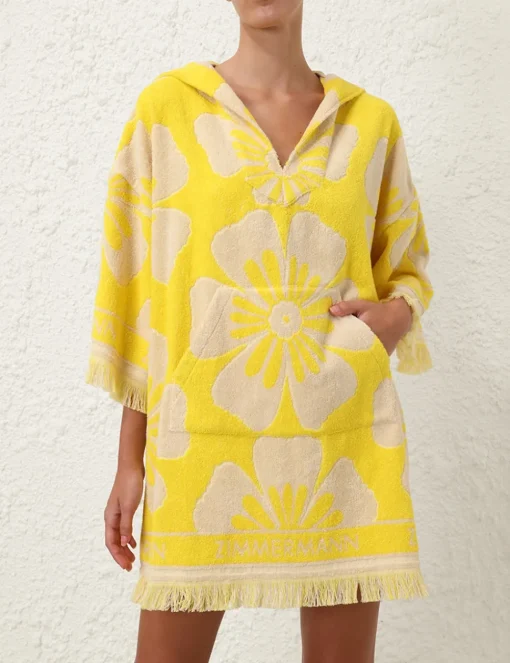 Golden Hooded Towel Mini Dress