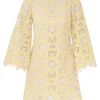 Golden Lace Mini Dress