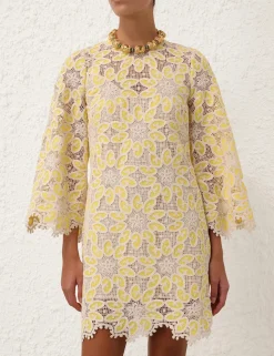 Golden Lace Mini Dress