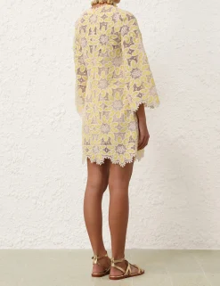 Golden Lace Mini Dress