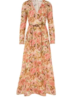 Golden Plunge Maxi Dress